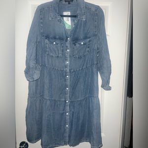 New denim tiered dress